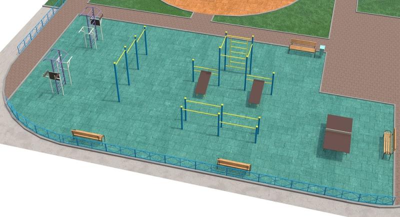 Проект спортивной площадки с столом теннисным в Перми