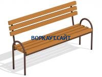 Парковая лавочка со спинкой МАФ 1605 в Перми