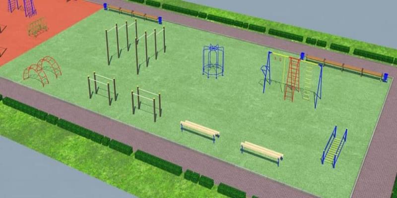 Проект детско-спортивной площадки для школы - детсада в Перми