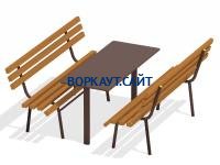 Дачный комплект из 2 лавочек и стола МАФ 1620 в Перми