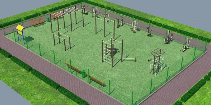 Проект спортивной воркаут площадки с уличными тренажерами - 1467400 рублей в Перми