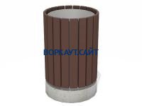 Урна деревянная круглая с бетонным основанием МАФ 1632 в Перми