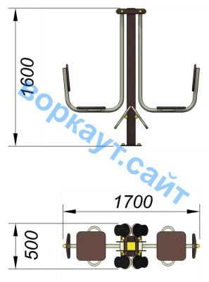 Уличный тренажер "Жим ногами горизонтальный " УТ 003 в Перми