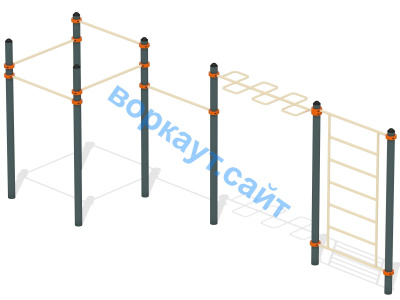 Воркаут турники с шведской стенкой и рукоходом  ВС-21 в Перми