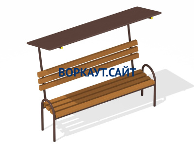 Лавочка под навесом МАФ 1607 в Перми