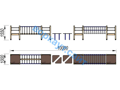 Детский спортивный комплекс Двойной мостик ДСК 3115 в Перми