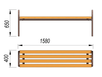 Лавочка парковая МАФ 1603 в Перми