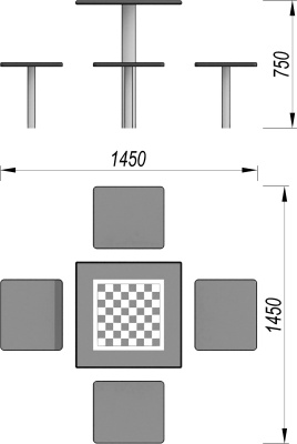 Шахматный стол МАФ 3516 в Перми