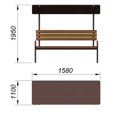 Лавочка под навесом МАФ 1607 в Перми