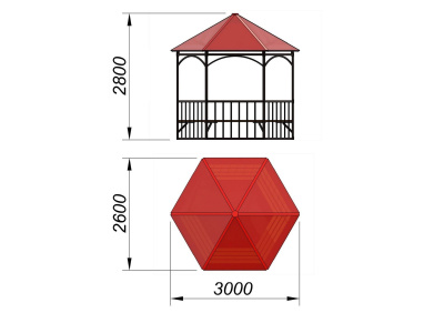 Беседка с лавками и полом МАФ 4122 в Перми