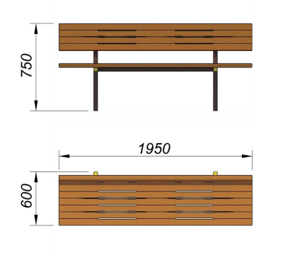 Диван уличный МАФ 1608 в Перми