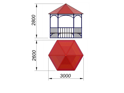 Беседка с лавками МАФ 4120 в Перми
