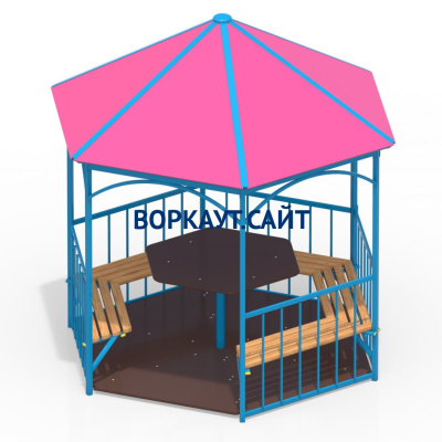 Беседка со столом, лавками и полом МАФ 4123 в Перми