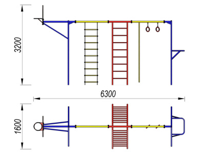 Гимнастический комплекс с баскетбольным щитом МАФ 3001 в Перми Гимнастический комплекс с баскетбольным щитом МАФ 3001 в Перми